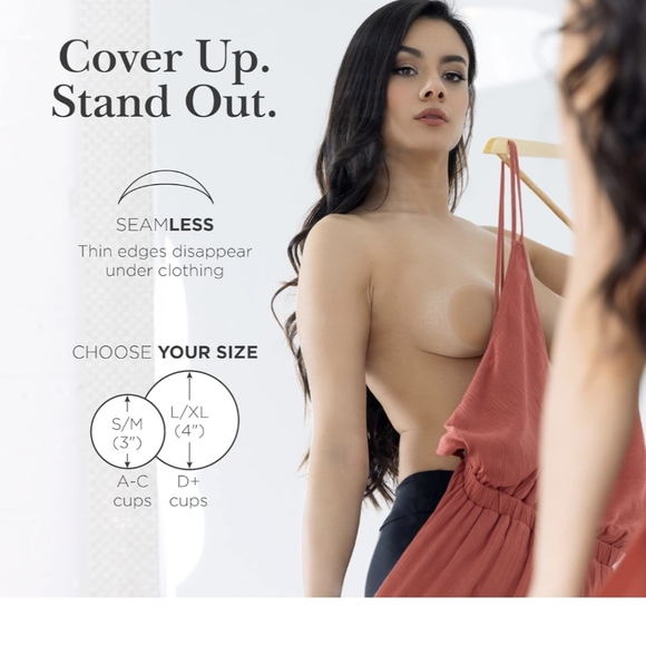 NIB Nippies Skin Covers No Show Inserts In Creme Color D+ Cup Sizes - Picture 4 of 13